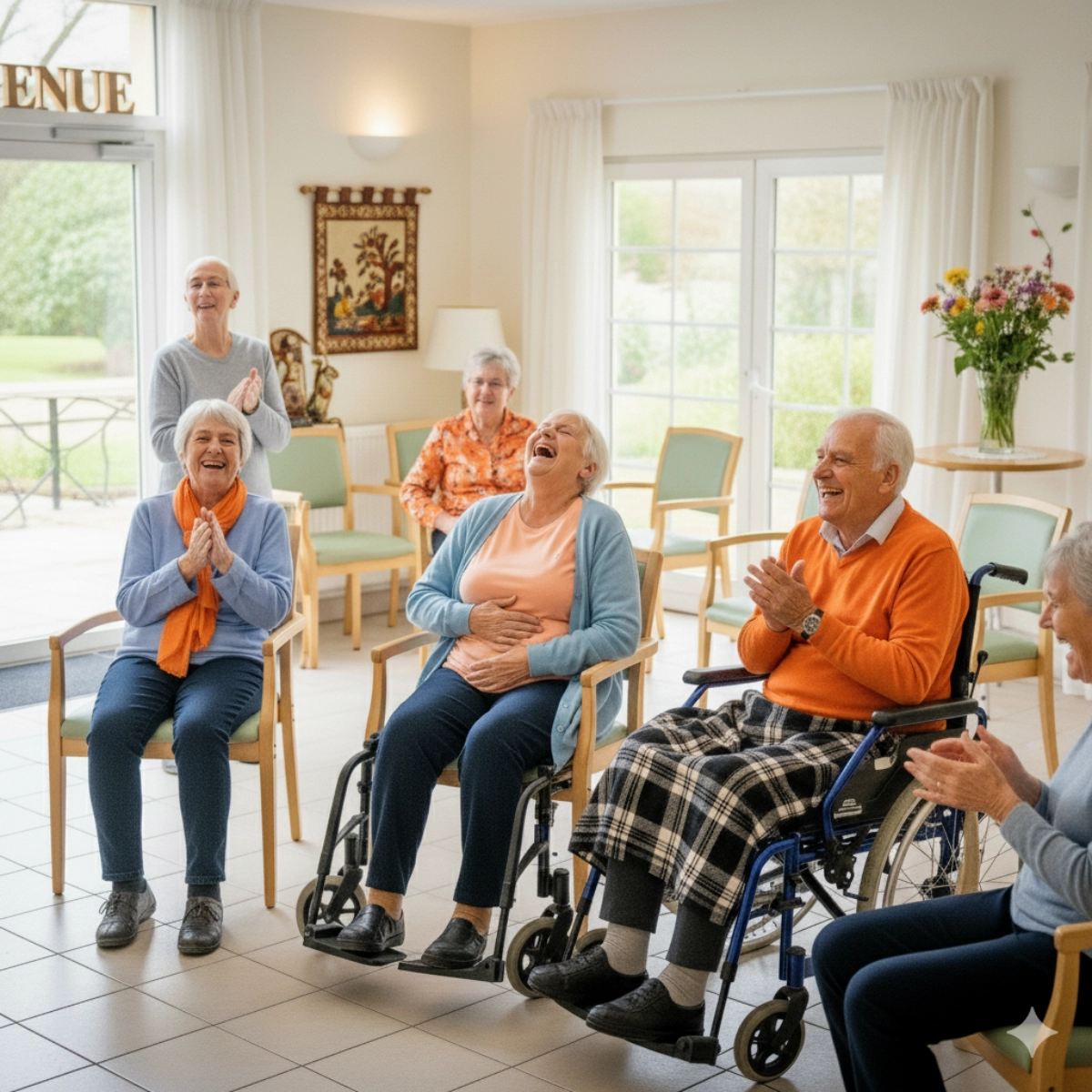 yoga du rire en ehpad, résidence pour séniors