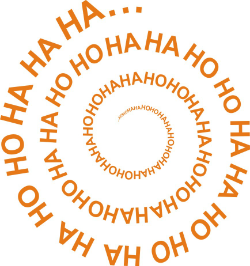 texte hohohaha ecrit en forme de spirale